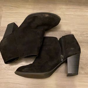 Black suede booties